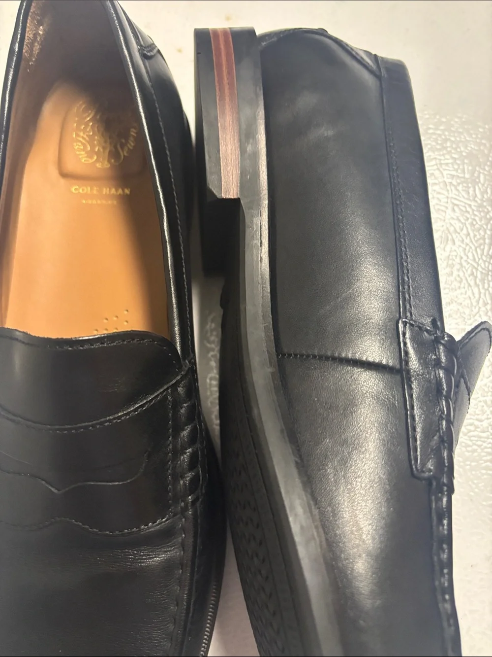 NWOT Cole Haan Black Leather Penny Loafers